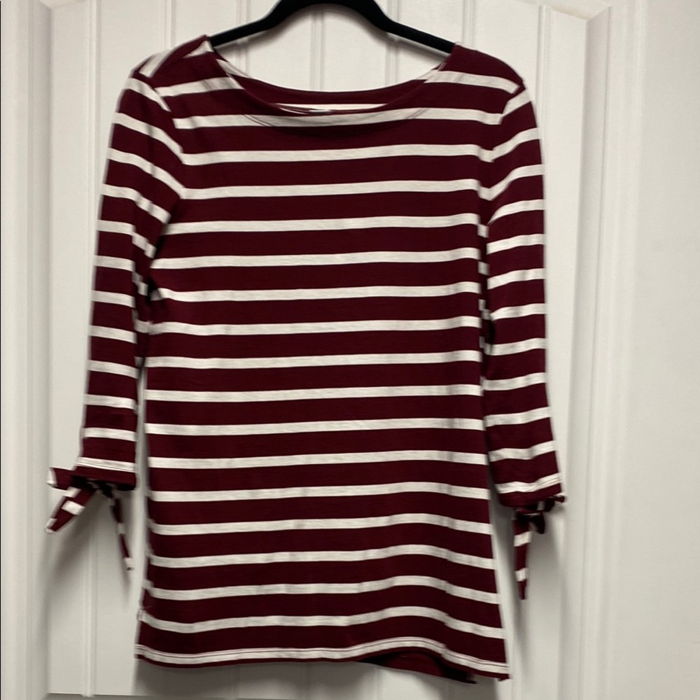 Old Navy Red Tie Front Blouse Relaxed Fit